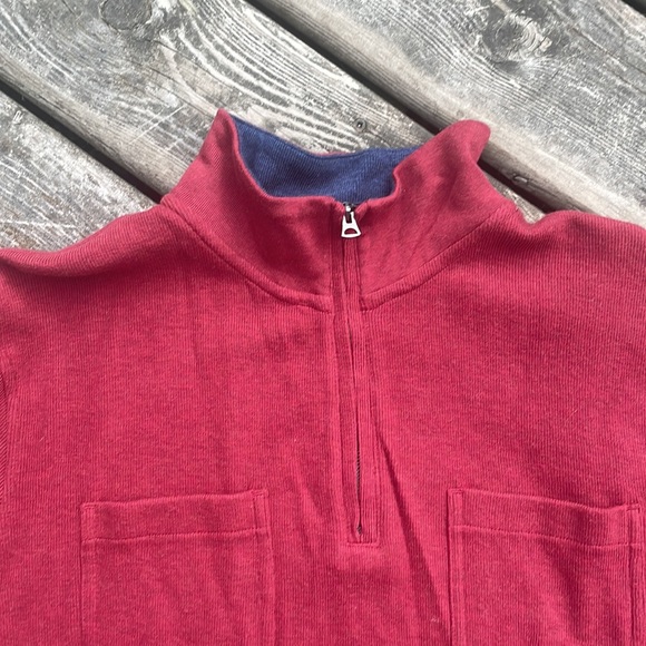 Lucky Brand Mens Long Sleeve French Rib Half Zip Mock Neck Pullover Sweatshirt - Picture 3 of 9